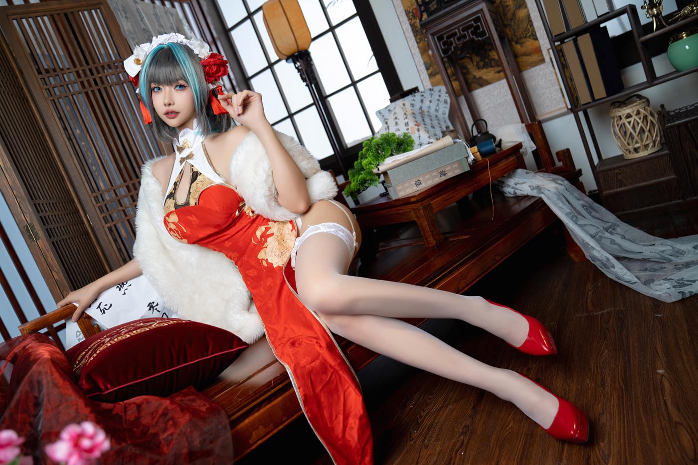 Momoko葵葵 – 柴郡旗袍[29P/197MB]插图1