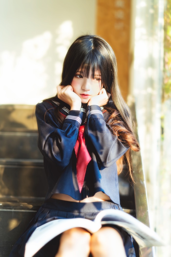 萝莉风COS 桜桃喵 – 黑色水手服 [50P/747MB]插图1