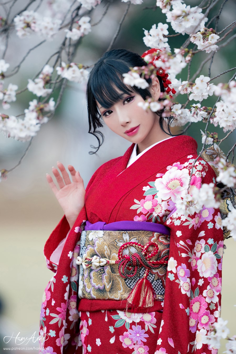Hane Ame 雨波 – 赤紅和服[38/766M]插图1