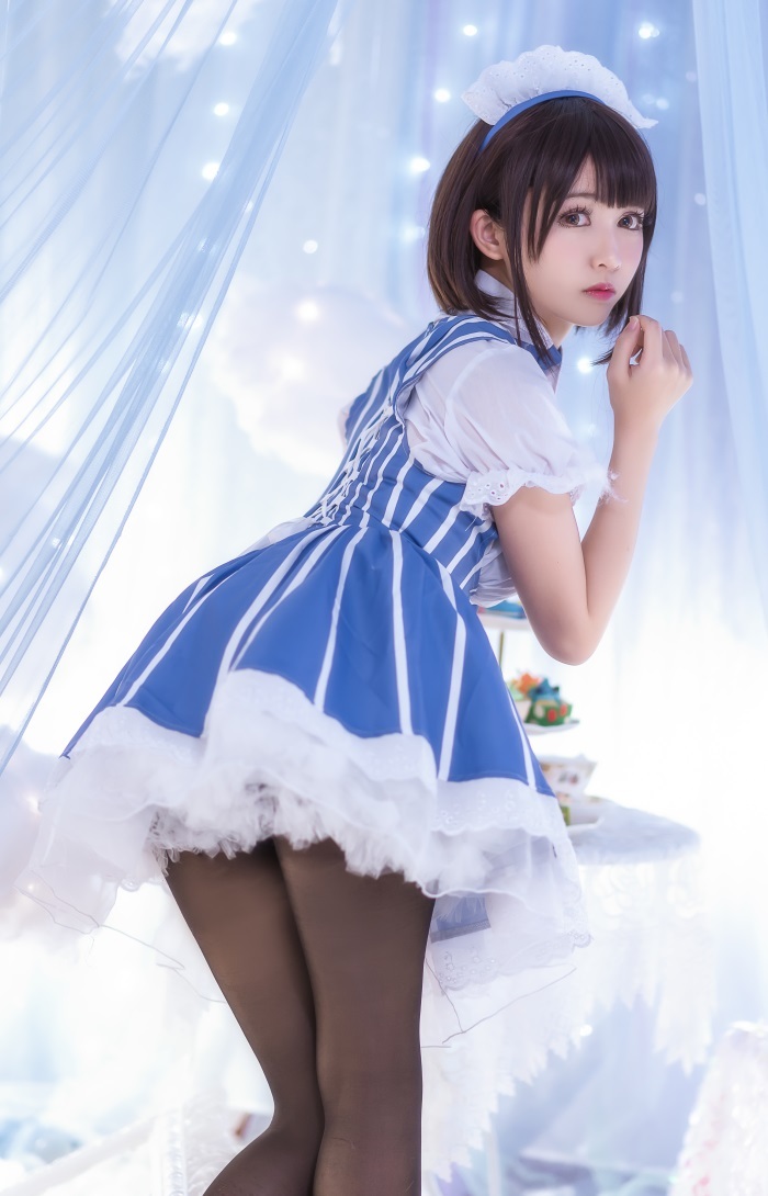 人气动漫Coser@鳗鱼霏儿 – 加藤惠 黑丝女仆 [19P/176MB]插图2