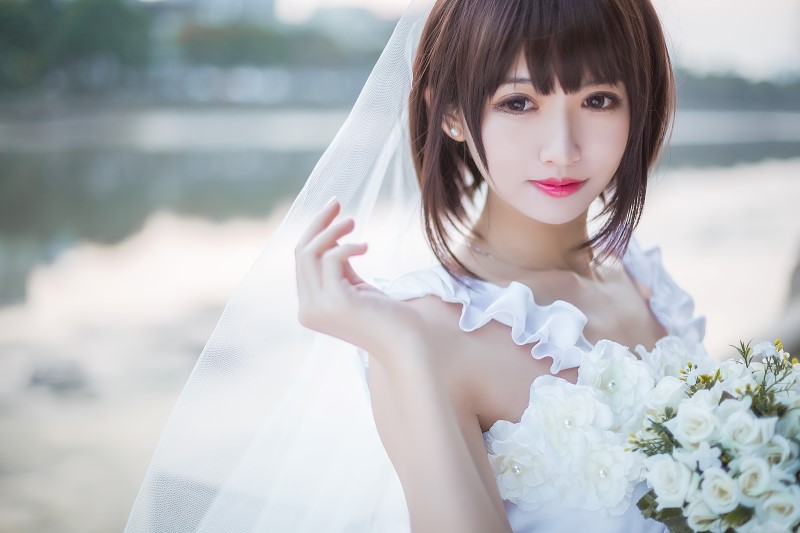 网红Coser@鳗鱼霏儿 – 圣人惠之婚纱[10P/122MB]插图2