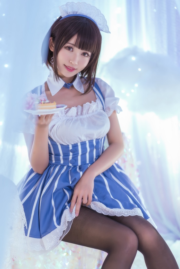 人气动漫Coser@鳗鱼霏儿 – 加藤惠 黑丝女仆 [19P/176MB]插图1